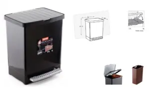 CUBO C/PEDAL RECICLAJE NEGRO 1