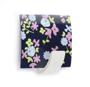 COLGADOR ADH FLORAL AZUL 42X40