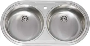 FREGADERO RDO 2 SENOS 84X44CM