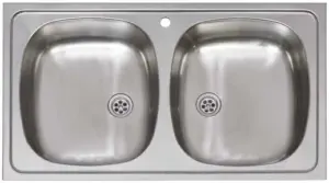 FREGADERO CUADRADO 2 SENOS 80X