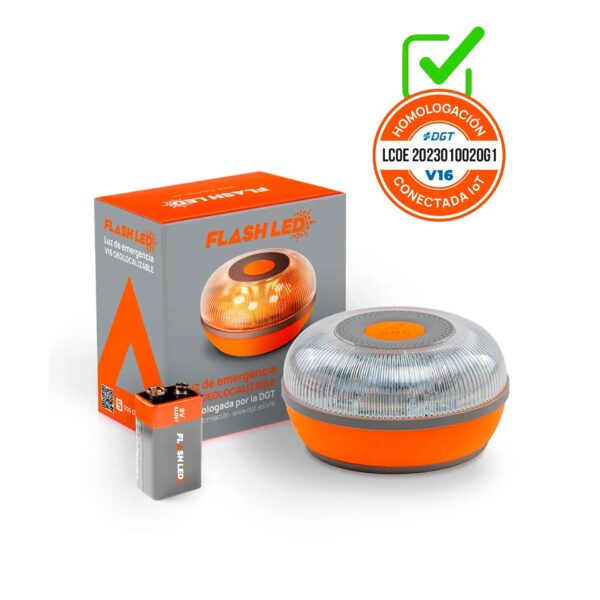 Luz de Emergencia V16 Conectada FlashLED SOS IoT – Homologada por la DGT 3.0