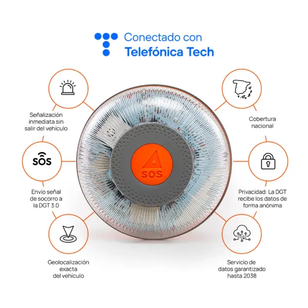 Luz de Emergencia V16 Conectada FlashLED SOS IoT – Homologada por la DGT 3.0 - Imagen 2