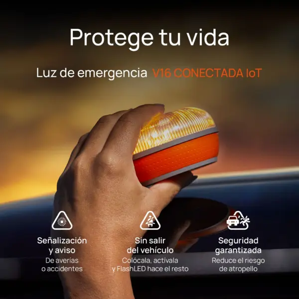 Luz de Emergencia V16 Conectada FlashLED SOS IoT – Homologada por la DGT 3.0 - Imagen 4