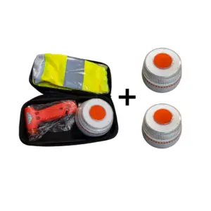 Kit de emergencia para el coche con baliza v16 homologada + 2 balizas v16