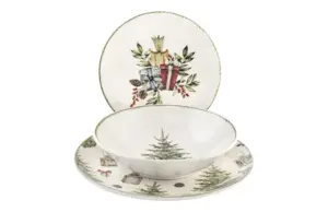 VAJILLA 18 PZ STONEWARE NAVIDA