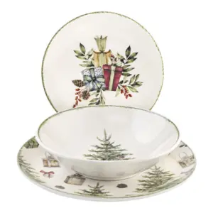 VAJILLA 18 PZ STONEWARE NAVIDA