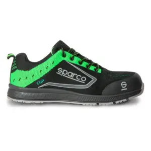 ZAPATO SEG T41 NEGRA/VERDE CUP