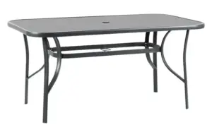 MESA RECTANGULAR ACERO CRISTAL