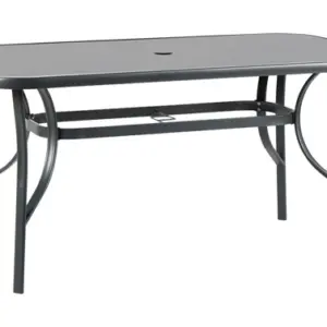 MESA RECTANGULAR ACERO CRISTAL