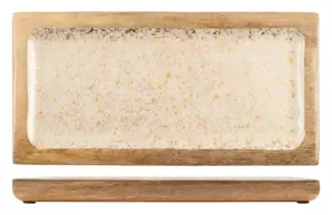 BANDEJA MADERA DECOR. METALDRO