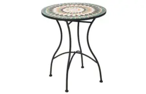 MESA ACERO MOSAICO Ø 60CM