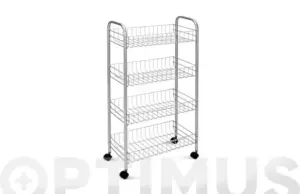 CARRO MULTIUSO 4 CESTOS PLATA