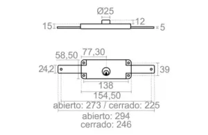 CERRADURA PERSIANA ZINCADO CRP