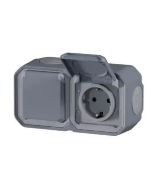 BASE SCHUKO SUP. DOBLE GRIS IP