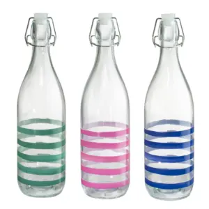 BOTELLA VIDRIO DECORADA 1L RAY