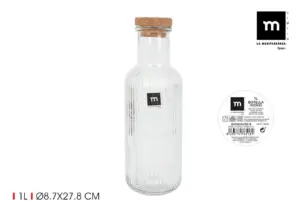 BOTELLA VIDRIO TAPA CORCHO 1L