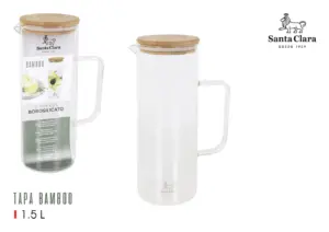 JARRA BOROSILICATO TAPA BAMBU