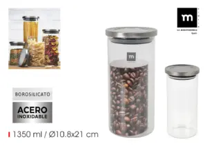 TARRO BOROSILICATO TAPA ACERO