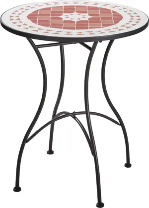 MESA ACERO MOSAICO Ø60 CM