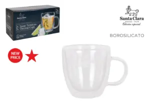 TAZA BOROSILICATO DOBLE SET 2U