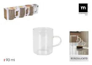 TAZA BOROSILICATO DOBLE SET 3U