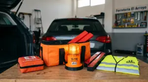 kit emergencia coche baliza V16