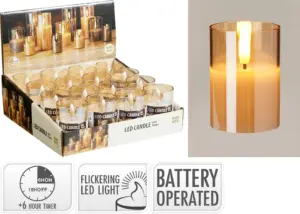 VELA LED EN VIDRIO 7CM
